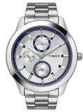 Timex Analog Watch For Man With Silver Round Dial & Silver Stainless Steel Bracelet Band Water Resistant Men'S Wrist Watches - T