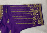 Pujia Mills Women'S Readymade Bridal Embroidery Blouse Multi Coding Maggam Work Moti Work Indian Ethnic Designer Stitched Readymade Saree Half Sleeve Purple Blouse For Women For Saree Lehenga Choli Purple 38