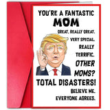 Youre A Fantastic Mom - Mothers Day Gift Card, Unique and Funny Card for Mom with Envelope - Gift from Husband Son Daughter, Gr