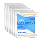 Ludery 8.5 x 11 Wall Mount Acrylic Sign Holder, Plastic Sign Holder with 3M Tape Adhesive,Clear Wall Mount Frame,Picture Paper F