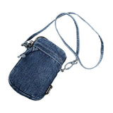 Snappsy Denim Crossbody Bag Gift Daily Use Stylish Phone Bags For Women Travel Girls Dark Blue