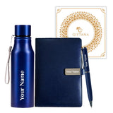 Giftana Personalized Diary With Pen, Water Bottle 750Ml Gift Set For Men And Women, 3 In 1 Personalised Notebook Diaries Set For