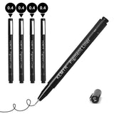 KEMYR 4 Micro Fine liner Drawing Art Pens Calligraphy Pens: 0.4mm Size Black Art supplies Waterproof Archival Black Ink Markers