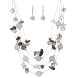 Layered Chunky Statement Necklace for Women Colorful Boho Beaded Necklaces and Earring Set Fashion Costume Jewelry for Women(54-