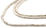 The Bead Chest Silver Heishi Beads - 2mm Ethiopian Metal Spacers, Full Strand for Jewelry Making I Approximately 450+ Beads