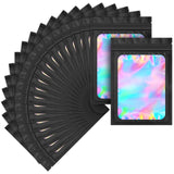 100 pack mylar bags holographic smell proof packaging bag for small bussiness resealable zipper sealable pouch bags sample, jewe