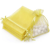 Akstore 50Pcs 3.15x4(8x10cm) Sheer Drawstring Organza Jewelry Pouches Wedding Party Christmas Favor Gift Bags (Lemon Yellow, 3x4