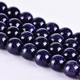 Asingeloo 10mm Blue Sand Natural Stone Beads Gemstones Round Loose Beads for DIY Jewelry Making Gemstones DIY Beads