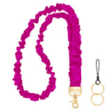 Hovmwey Scrunchie Teacher Lanyards for ID Badges Keys, Cute Long Neck Key Lanyard Straps for Women Card Holder Keychain Wallet(P