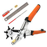 Foreign Holics 6 Holes Heavy Duty Rotary Puncher Tool Kit With Ruler, Screwdriver, Awl & Grinding Rod For Belt, Watch Strap, Fab