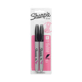 SHARPIE Permanent FinePoint Markers, Black/Pink Ribbon, Pack Of 2 Markers