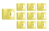 QCAA Solid Brass Extended Lip Strike, 3''X2-1/4, Polish Brass, 10 Pack, Made in Taiwan