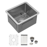 Logmey 13 Inch Bar Sink - Undermount Stainless Steel Bar Prep Sink 16 Gauge 9 Inch Deep Single Bowl 13x15x9 Inches