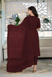 Fashion Basket Georgette Kurta Set With Dupatta For Women Browan L