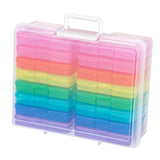 Recollections Photo Box and Craft Keeper, Multicolor Clear Photo Storage Box Includes 16 Mini Colorful Cases