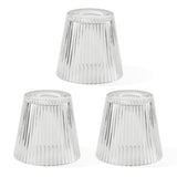 MIAOMEIO 3 Pack Clear Glass Shade Covers Replacements, 5in Height, 4.8in Diameter, 1.65in Fitter, Striped Clear Cone Glass Lamp