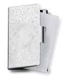 Embossed Scroll Card Case in Nickel Plated