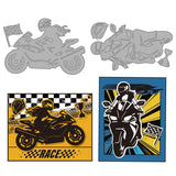 MAYJOYDIY Motorcycle Woman Metal Cutting Dies Motorbike Riding Theme Die Cuts Helmet Checkered Flag Embossing Template Carbon St