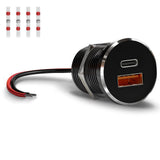 66W 12V USB Outlet PD 30W Type-C QC3.0 36W USB-A Dual Port Aluminum Fast Charging Socket for Laptop, Replacement Car Charger Acc