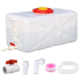 12 Gallon Portable Water Tank with Spigot&Hose, Water Storage Container for Camping, RV, Truck, Emergency Preparedness(Thickenin