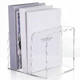 1 PC Scalloped Acrylic Magazine Holder, File Organizer, Standard Style