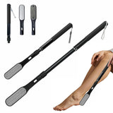 Gobiteli Toe Cleaning Brush Long Handle, 18.8 -25.9 Telescopic Long Handle Foot Scrubber Dead Skin Remover,Foot File for Feet C