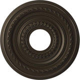 Ekena Millwork 13OD x 3 1/2ID x 3/4P Cole Thermoformed PVC Ceiling Medallion (Fits Canopies up to 4 1/4), Metallic Dark Bronze