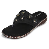 Ortho Joy Doctor Fancy Footwear For Women || Orthopedic Women'S Fancy Slipper/Sandal For Women,Black,6,B0CS3F285X