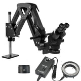 HAADID Jewelry Microscope with Handle, 7X-45X Magnification with Multi-Directional Spring Stand, 0.5X Barlow Lens, Jewelers Micr