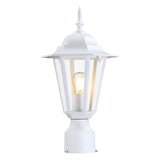 GRUENLICH Outdoor Post Lighting Fixture Pole Lantern, E26 Medium Base Max 60W, Aluminum Housing Plus Glass, Bulb Not Included, W