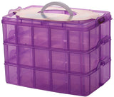 Sooyee Bead Organizer,3-Tier Craft Organizers and Storage,Stackable Storage Containers with 30 Compartments Dividers for Washi T