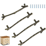Twig Branch Cabinet Pulls Vintage Black Tree Dresser Knobs Zinc Alloy Double Hole Pulls for Farmhouse Drawers 4 Pcs (Bronze, 128