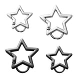 4pcs Star Carabiner, 1.61in & 1.26in Zinc Alloy Cool Cute Star Carabiner Clip Fashionable Pentagram Carabiner Star Shaped Carabi