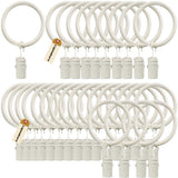 White : Lsgoodcare Set of 30 Decorative Metal Drapery Curtain Rings with Clips1 Inch Interior Diameter, White Clip Rings for Cu