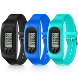 Silicone Fitness Tracker Watch 3 Pcs Walking Running Pedometer Calorie Burning and Step Counting Bracelet Steps Pedometer Watch