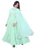 Wedani Georgette Sequins Work Anarkali Kurta Set For Women Light Green,LIGHT GREEN,XL