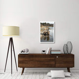Grizzly Bear Mother And Yearling Walking Along River, Katmai National Park, Alaska-Paper Art-22,,X32,,