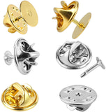 JANYUN 120 Pairs Butterfly Clutch Tie Tacks Pin Back Metal Locking Replacement with 10mm Blank Pins for Craft Making