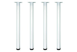 Shepherd Hardware 8573E 27-1/2-Inch Fixed Steel Furniture Legs for Desks and Tables, White - 4-Pack