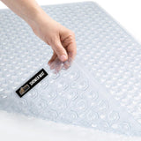 GORILLA GRIP Patented Bath Tub Shower Mat, Machine Washable Bathtub Floor Liner Mats, Suction Cups and Drain Holes to Keep Tubs
