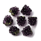 DanLingJewelry 10Pcs 3D Purple Berry Fruit Beads Handmade Lampwork Raspberry Spacer Beads for DIY Jewelry Making Crafts