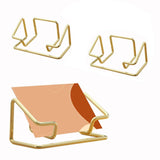 ELESUNCDOU 2 PCS Visiting Card Holder for Table, Elegant Business Card Display Stand, Alloy Metal Card Organizer for Office Desk