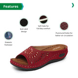 Ortho Joy Extra-Soft Comfortable Fancy Slippers For Women - Cherry,Cherry,8,B08P8QJ1FX