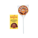 Thanksgiving Turkey Lollipops with Psalm 136:1 Prayer Cards - Give Thanks 12 Pack