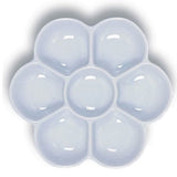 Yasutomo Porcelain 6Well Floral Palette Dish, 5 inch Diameter, White (WCW213)
