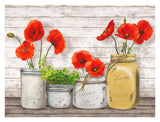 Poppies In Mason Jars (Detail)-Paper Art-34,,X26,,