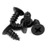 Bolt Dropper #8 x 3/8-Inch Black Screws, Pack of 25 - Xylan Coated Stainless Steel Flat Head Phillips Short Wood Screws - Corros