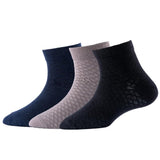 Young Wings WomenS Socks Navy Grey & Black Color Cotton Fabric Free Size Ankle Length Casual & Formal Wear Socks Pack Of 3 W15