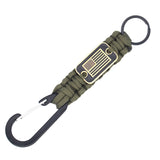 Paracord Keychain with USA Flag, Paracord Carabiner Keychain Clip, Braided Lanyard Utility Ring Hook Outdoor Camping Kit