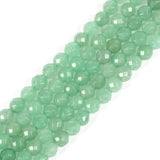 6mm Green Aventurine Faceted Gemstone Round Loose Beads Strand 15.5-16 DIY Jewelry Making